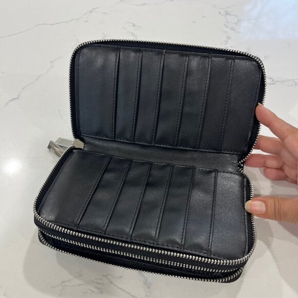 JOY E Lite Croco Couture Embossed Multi-Pocket Wallet with RFID Blocking, BLACK - Picture 2 of 6